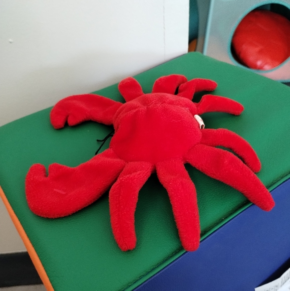 ✓Ty Beanie Baby: Digger the Crab (Red Body) - Picture 7 of 12